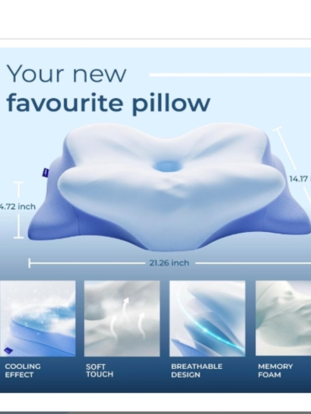 Derila Ergo Cervical Neck Pillow for Sleeping Pillow Contour Memory Foam Pillows